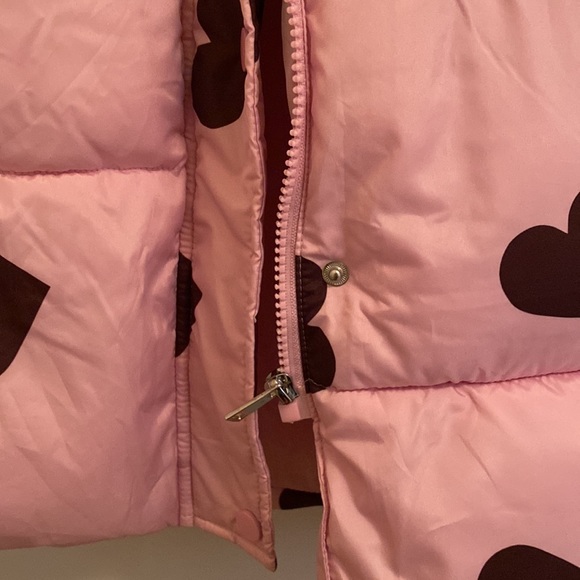 Wednesday’s Girl Pink Heart Mid-Length Puffer Jacket Size S - Picture 7 of 8
